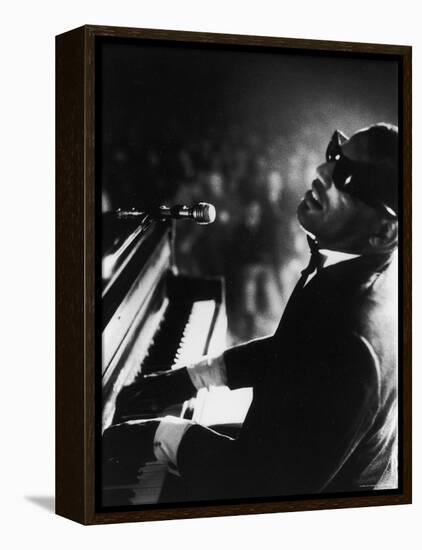 Ray Charles Playing Piano in Concert-Bill Ray-Framed Premier Image Canvas