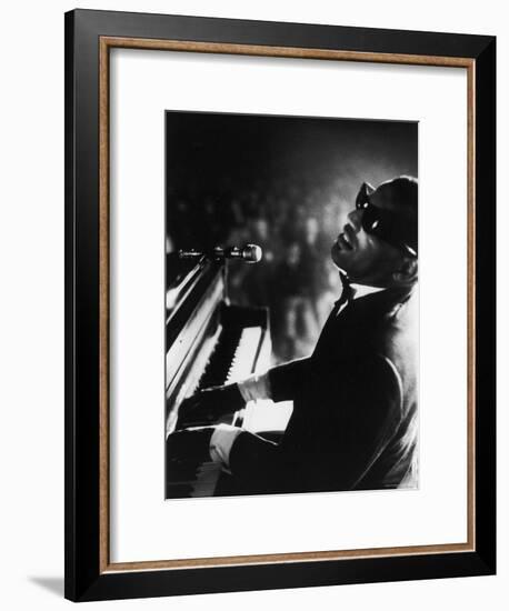 Ray Charles Playing Piano in Concert-Bill Ray-Framed Premium Photographic Print