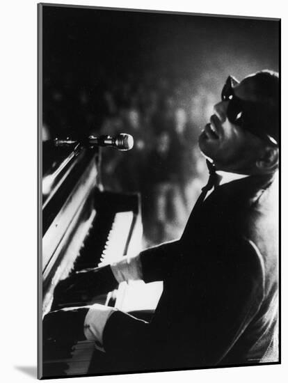 Ray Charles Playing Piano in Concert-Bill Ray-Mounted Premium Photographic Print