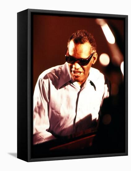 Ray Charles Playing Piano-null-Framed Stretched Canvas