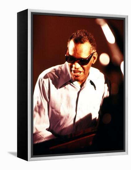 Ray Charles Playing Piano-null-Framed Stretched Canvas