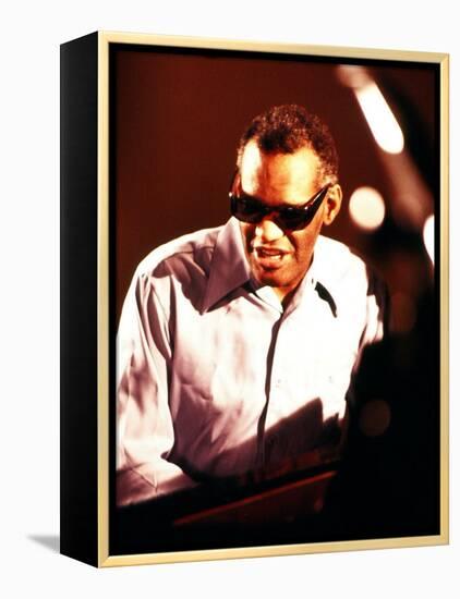 Ray Charles Playing Piano-null-Framed Stretched Canvas