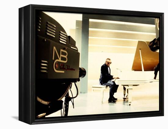 Ray Charles Recording for NBC-null-Framed Stretched Canvas