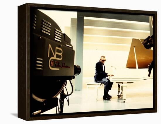Ray Charles Recording for NBC-null-Framed Stretched Canvas