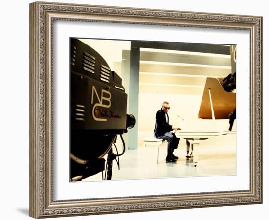 Ray Charles Recording for NBC-null-Framed Photo