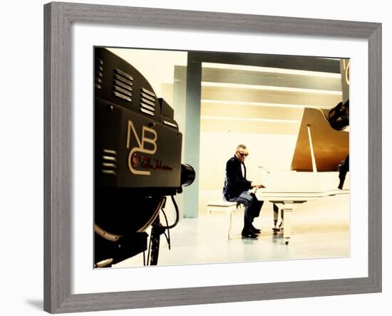 Ray Charles Recording for NBC-null-Framed Photo