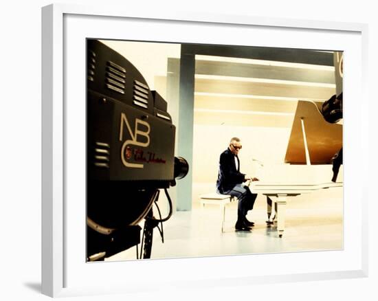 Ray Charles Recording for NBC-null-Framed Photo