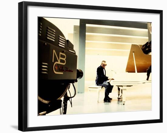 Ray Charles Recording for NBC--Framed Photo