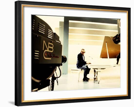 Ray Charles Recording for NBC-null-Framed Photo