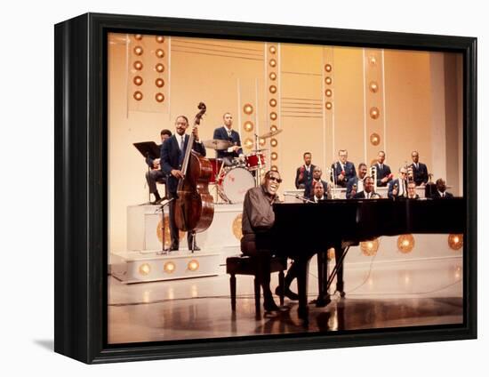 Ray Charles Recording Hollywood Palace Television Show, 1966-null-Framed Stretched Canvas