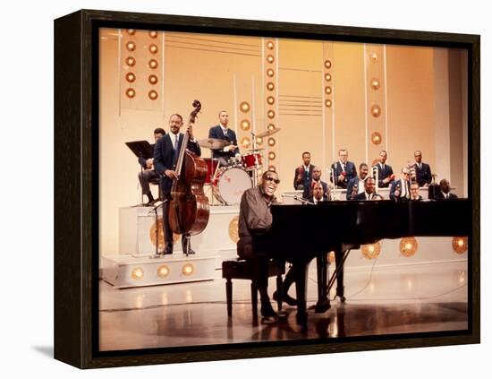 Ray Charles Recording Hollywood Palace Television Show, 1966-null-Framed Stretched Canvas