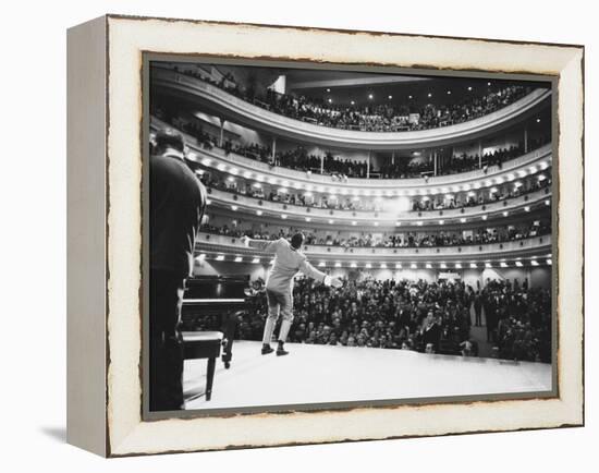 Ray Charles Singing, with Arms Outstretched, During Performance at Carnegie Hall-Bill Ray-Framed Premier Image Canvas