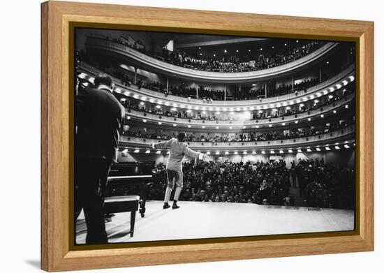 Ray Charles Singing, with Arms Outstretched, During Performance at Carnegie Hall-Bill Ray-Framed Premier Image Canvas