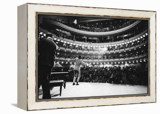 Ray Charles Singing, with Arms Outstretched, During Performance at Carnegie Hall-Bill Ray-Framed Premier Image Canvas