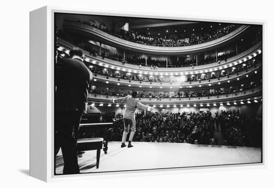 Ray Charles Singing, with Arms Outstretched, During Performance at Carnegie Hall-Bill Ray-Framed Premier Image Canvas