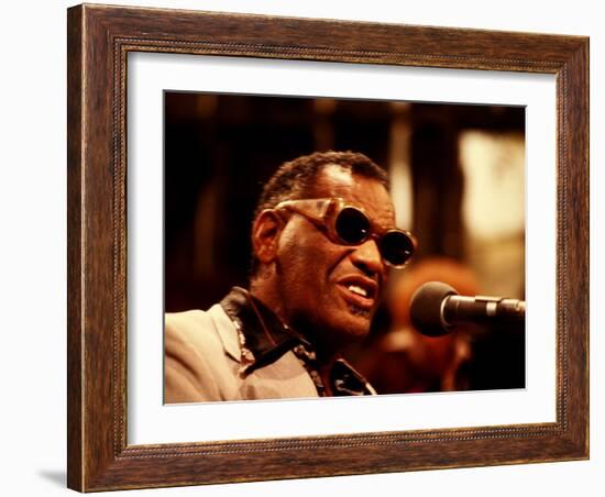 Ray Charles Singing-null-Framed Photo