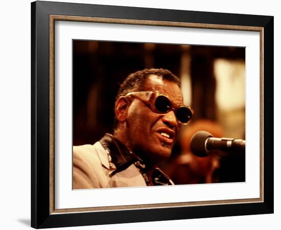 Ray Charles Singing-null-Framed Photo