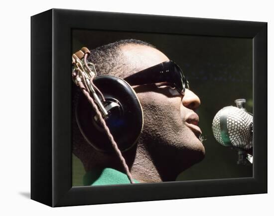 Ray Charles Taping a Coca-Cola Radio Commercial, 1967-null-Framed Stretched Canvas