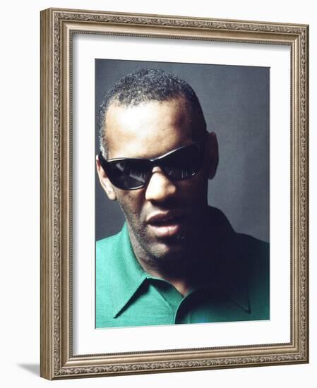 Ray Charles Taping a Coca-Cola Radio Commercial, 1967-null-Framed Photo