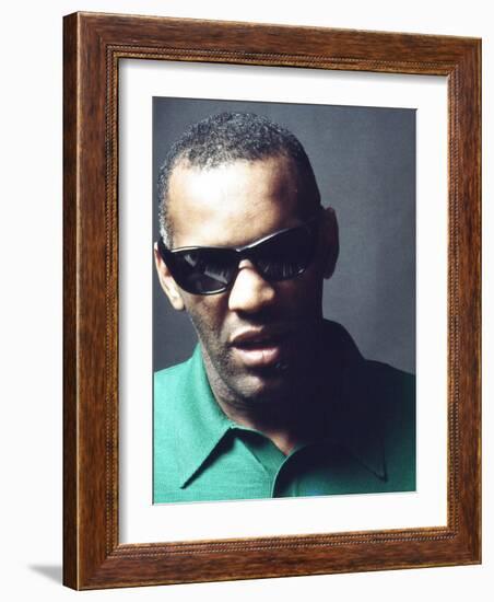 Ray Charles Taping a Coca-Cola Radio Commercial, 1967-null-Framed Photo