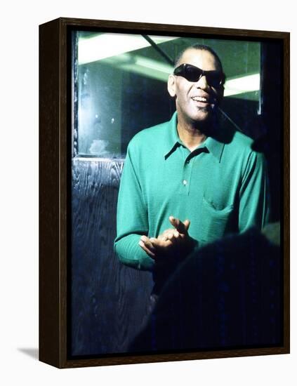 Ray Charles Taping a Coca-Cola Radio Commercial, 1967-null-Framed Stretched Canvas