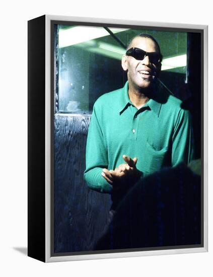 Ray Charles Taping a Coca-Cola Radio Commercial, 1967-null-Framed Stretched Canvas