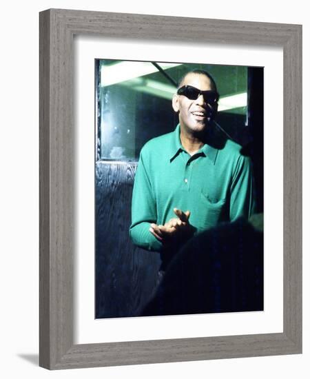 Ray Charles Taping a Coca-Cola Radio Commercial, 1967-null-Framed Photo