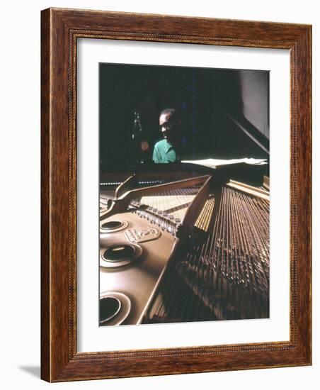 Ray Charles Taping a Coca-Cola Radio Commercial, 1967-null-Framed Photo