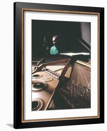 Ray Charles Taping a Coca-Cola Radio Commercial, 1967-null-Framed Photo