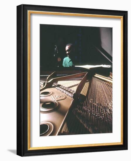 Ray Charles Taping a Coca-Cola Radio Commercial, 1967-null-Framed Photo