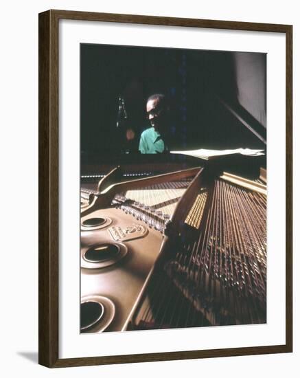 Ray Charles Taping a Coca-Cola Radio Commercial, 1967-null-Framed Photo