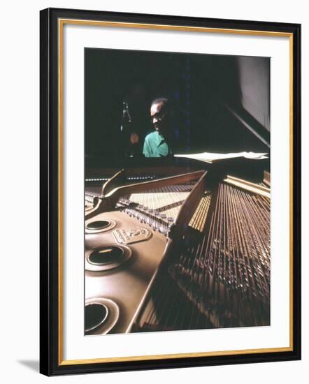 Ray Charles Taping a Coca-Cola Radio Commercial, 1967-null-Framed Photo