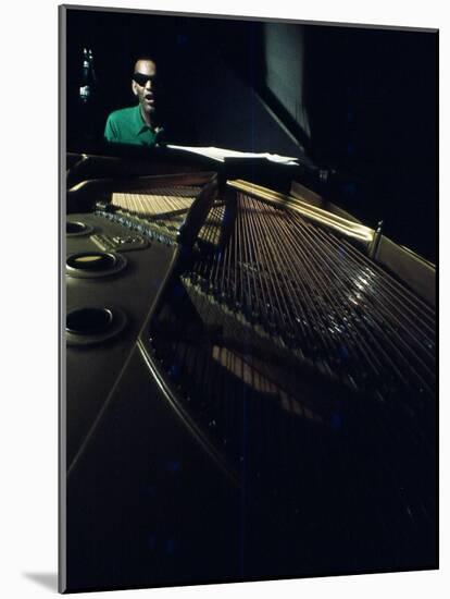 Ray Charles Taping a Coca-Cola Radio Commercial, 1967-null-Mounted Photo