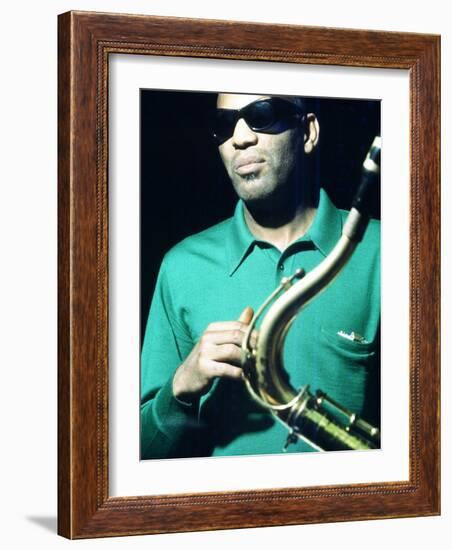 Ray Charles Taping a Coca-Cola Radio Commercial, 1967-null-Framed Photo