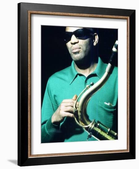 Ray Charles Taping a Coca-Cola Radio Commercial, 1967-null-Framed Photo