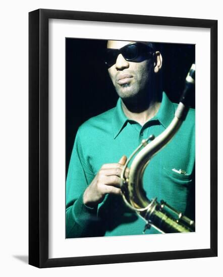 Ray Charles Taping a Coca-Cola Radio Commercial, 1967--Framed Photo