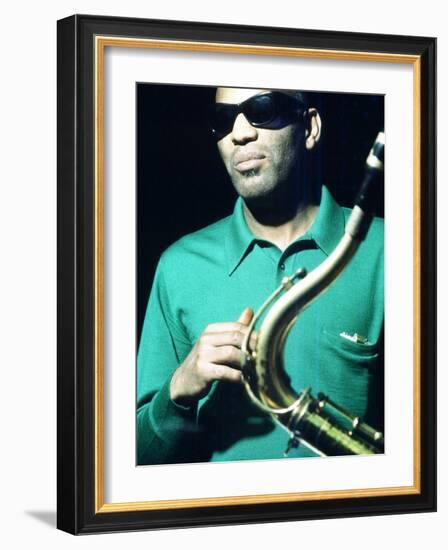 Ray Charles Taping a Coca-Cola Radio Commercial, 1967-null-Framed Photo