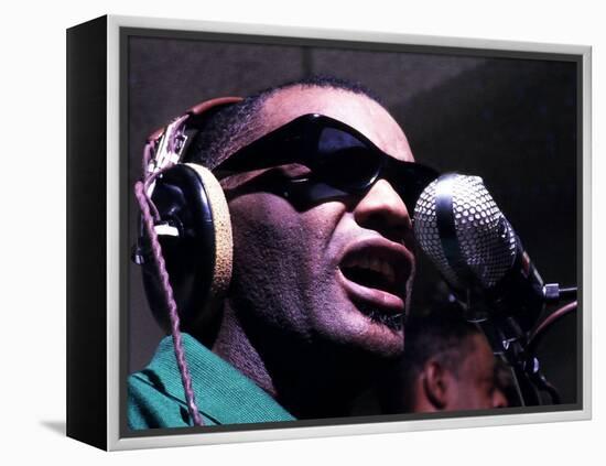 Ray Charles Taping a Coca-Cola Radio Commercial, 1967-null-Framed Stretched Canvas