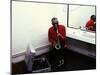 Ray Charles with His Alto Saxophone Backstage-null-Mounted Photo
