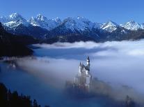 Neuschwanstein Castle Surrounded in Fog-Ray Juno-Mounted Photographic Print