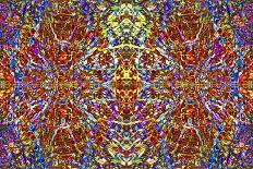 A Red and Blue Kaleidoscopic Tapestry-Ray2012-Framed Art Print