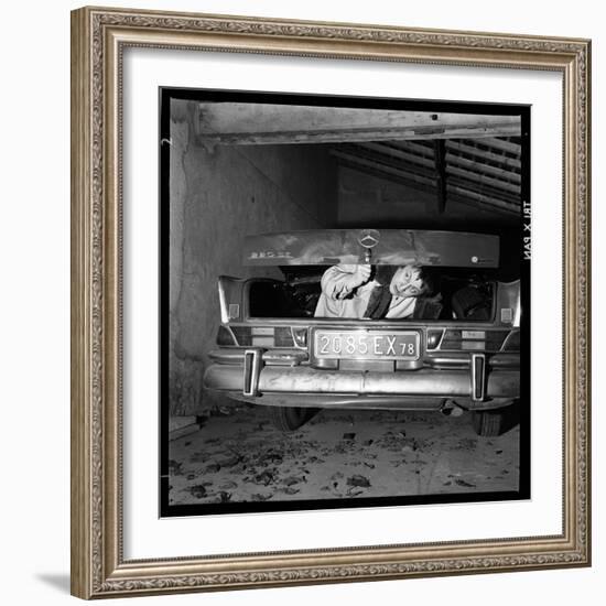 Raymond Devos Hiding in a Boot-Thérese Begoin-Framed Photographic Print