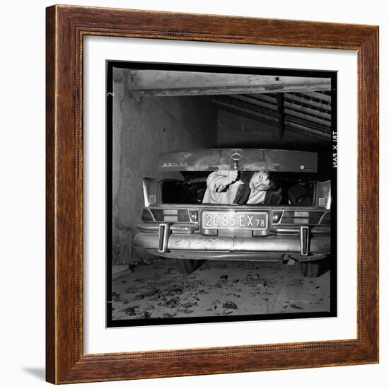 Raymond Devos Hiding in a Boot-Thérese Begoin-Framed Photographic Print