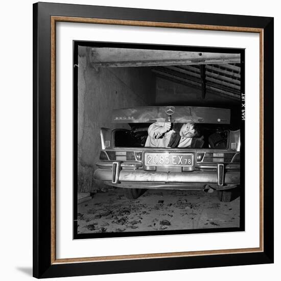 Raymond Devos Hiding in a Boot-Thérese Begoin-Framed Photographic Print