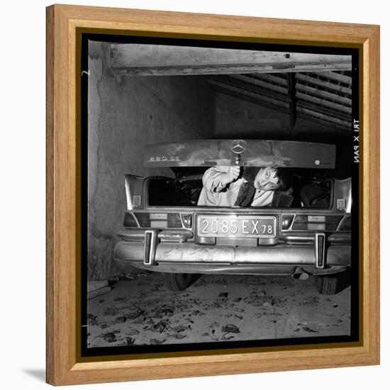Raymond Devos Hiding in a Boot-Thérese Begoin-Framed Premier Image Canvas