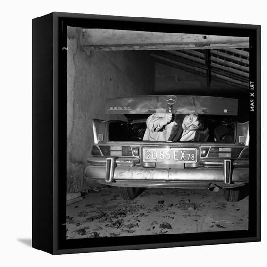 Raymond Devos Hiding in a Boot-Thérese Begoin-Framed Premier Image Canvas