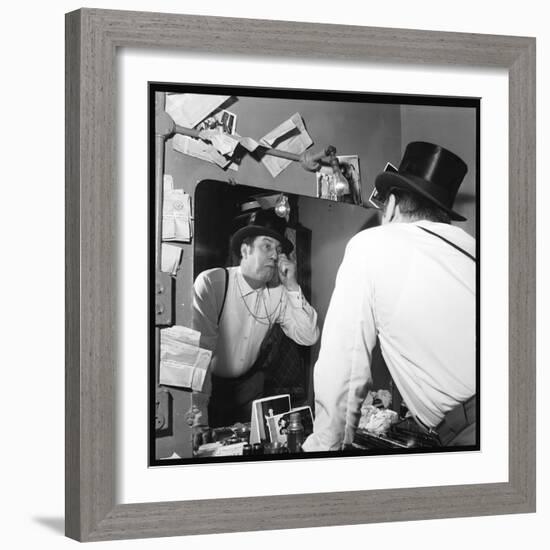 Raymond Devos Watching Himself in a Mirror-Thérese Begoin-Framed Photographic Print