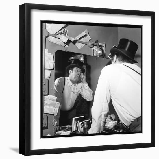 Raymond Devos Watching Himself in a Mirror-Thérese Begoin-Framed Photographic Print