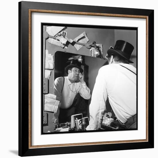 Raymond Devos Watching Himself in a Mirror-Thérese Begoin-Framed Photographic Print