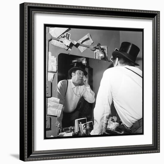 Raymond Devos Watching Himself in a Mirror-Thérese Begoin-Framed Photographic Print